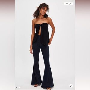 $188 Free People x Show Me Your MuMu Berkeley Bells Stretch Denim Jeans size XS